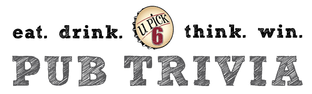 u pick 6 pub trivia logo horizontal transparent